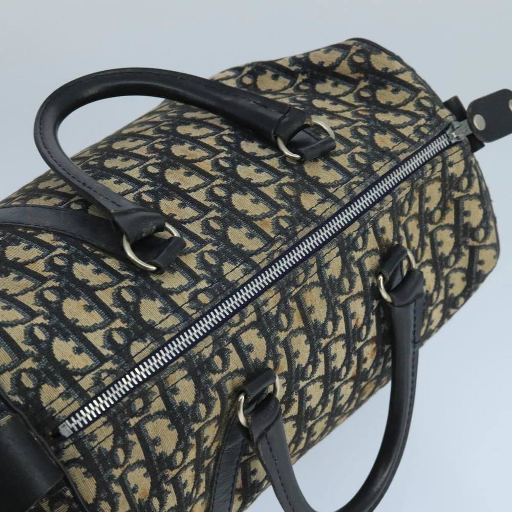 Christian Dior Trotter Canvas Hand Bag Canvas Navy Silver Auth 101999 - Picture 6 of 16